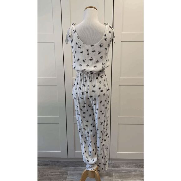 Madewell Summer Shoulder-Tie Palm Tree Vintage Style Jumpsuit Romper XS - Picture 5 of 5